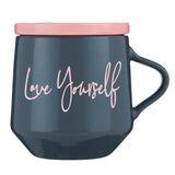 Love Yourself Mug & Coaster Lid with Rainbow Design by The Bullish Store - Vysn