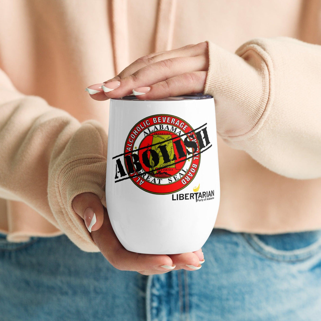 LP Alabama Abolish ABC Wine tumbler by Proud Libertarian - Vysn