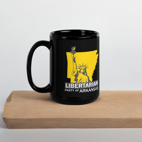 LP Arkansas Black Glossy Mug by Proud Libertarian - Vysn