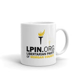 LP Indiana Morgan County White glossy mug by Proud Libertarian - Vysn