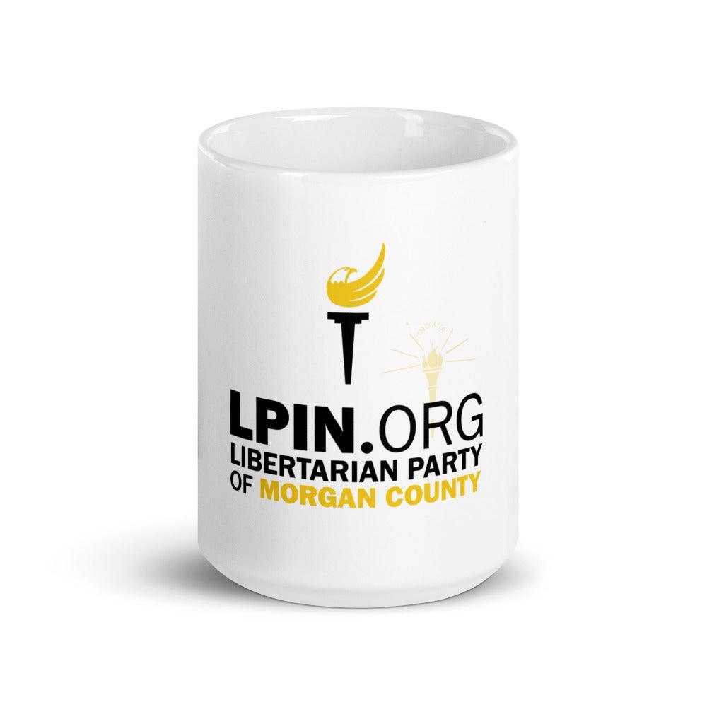 LP Indiana Morgan County White glossy mug by Proud Libertarian - Vysn