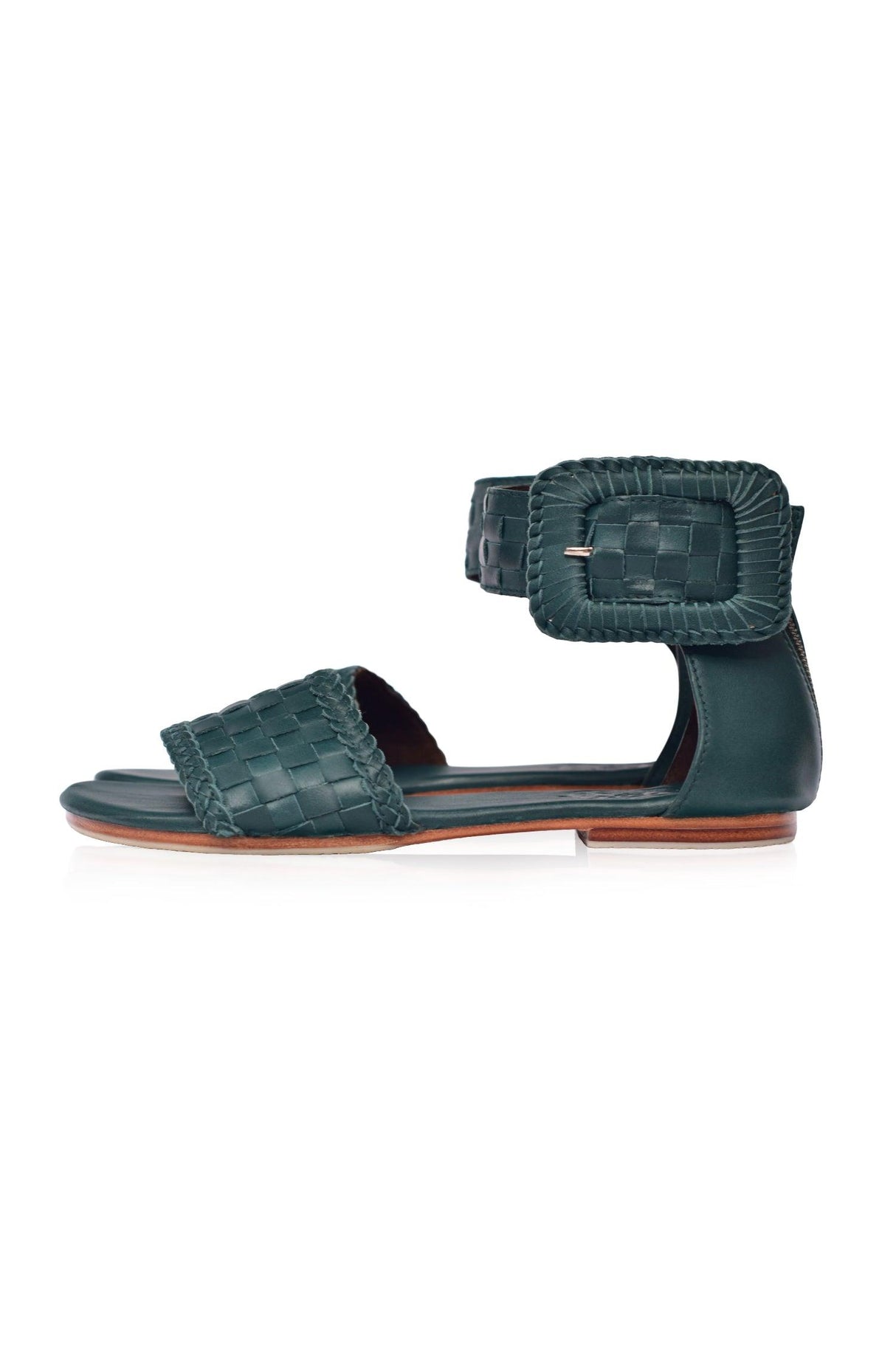 Madagascar Woven Leather Sandals by ELF - Vysn