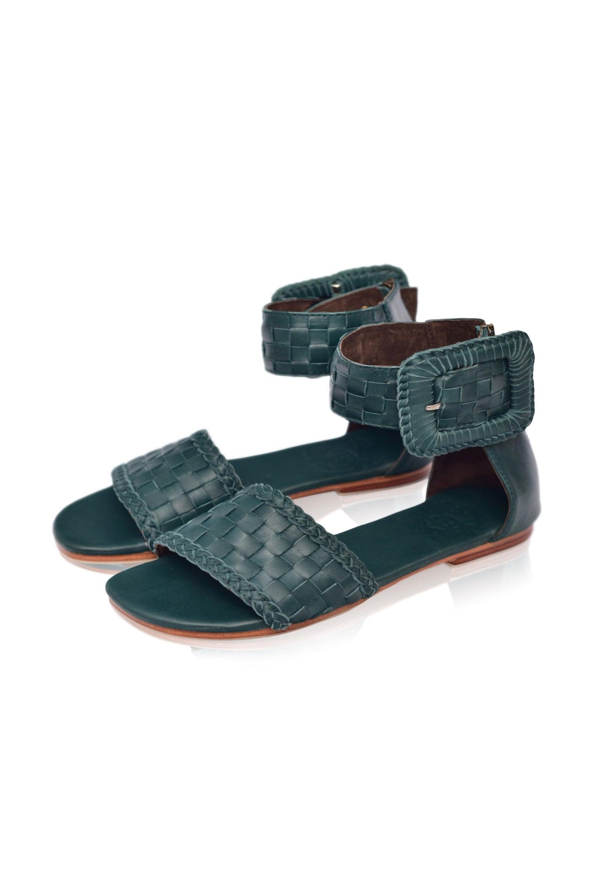 Madagascar Woven Leather Sandals by ELF - Vysn