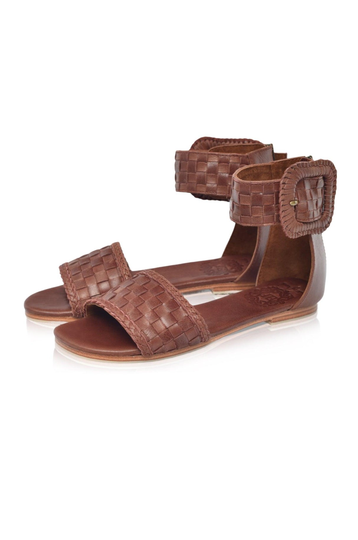 Madagascar Woven Leather Sandals by ELF - Vysn