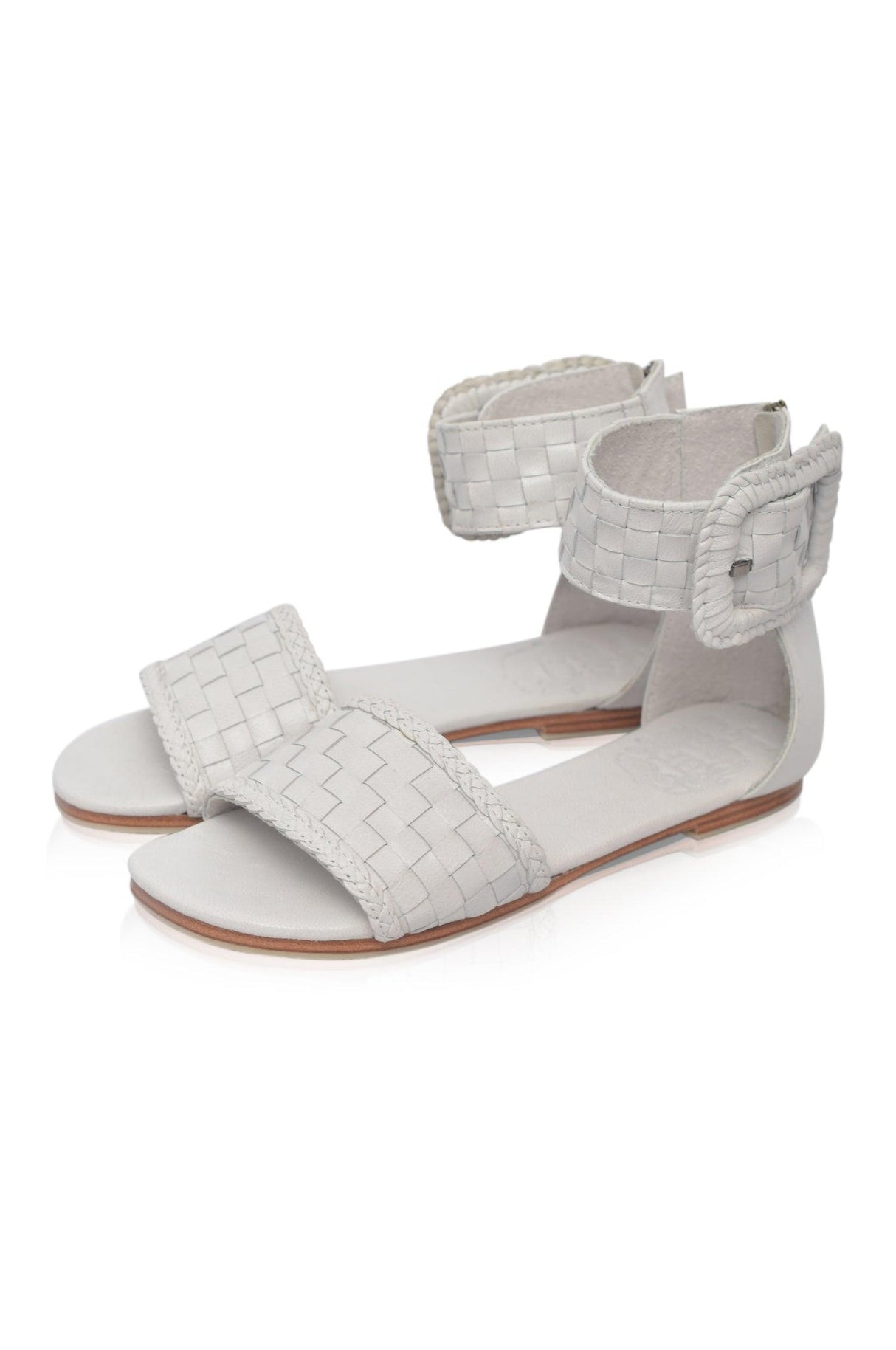 Madagascar Woven Leather Sandals by ELF - Vysn