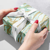 Marbleized Mint Gift Wrap by Present Paper - Vysn