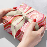 Marbleized Red Christmas Gift Wrap by Present Paper - Vysn