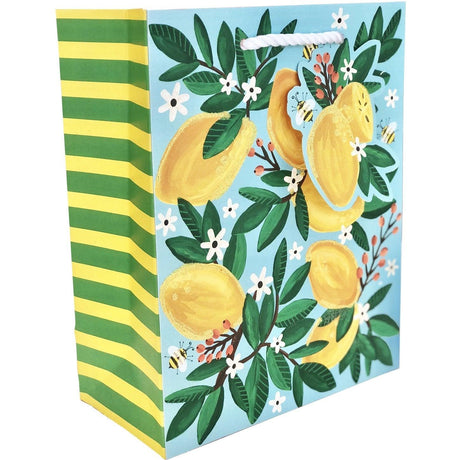 Medium Matte Gift Bags with Glitter, Lemon Blossom by Present Paper - Vysn