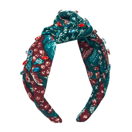 MERAK Peacock Batik Crystals Headband by BrunnaCo - Vysn