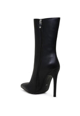 Micah Pointed Stiletto High Ankle Boots by Blak Wardrob - Vysn