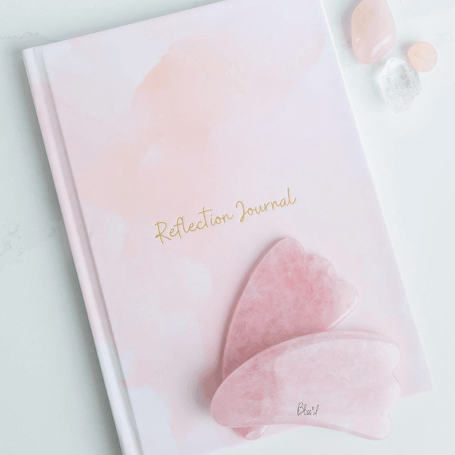 Mind + Body Self-Care Bundle: Time to Reflect Journal & Rose Quartz Gua Sha by Bliss'd Co - Vysn