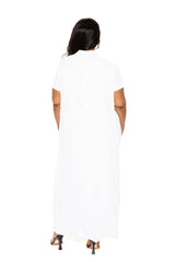 Mock neck back cape dress - Vysn