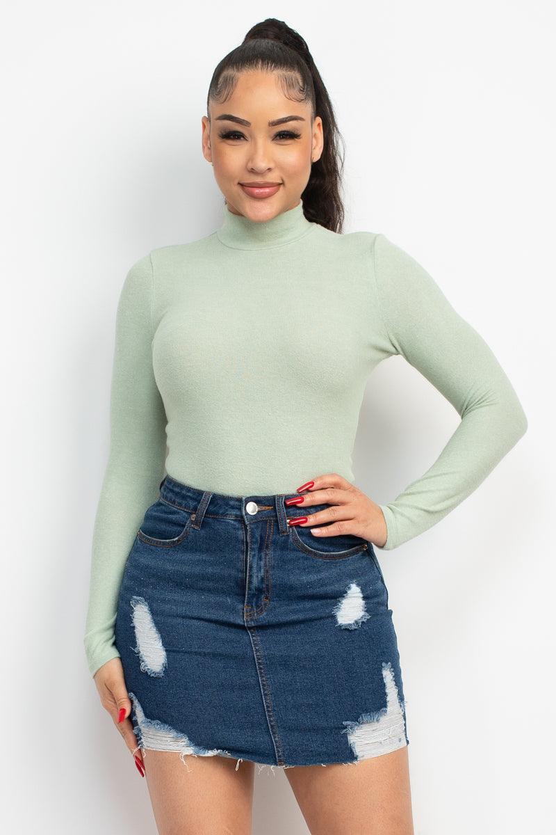 Mock Neck Long Sleeve Top - VYSN