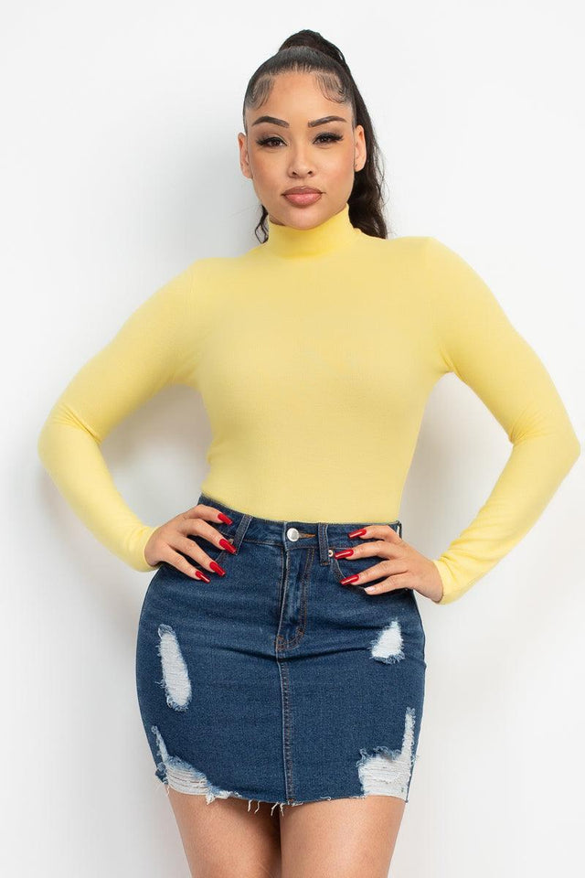 Mock Neck Long Sleeve Top - VYSN