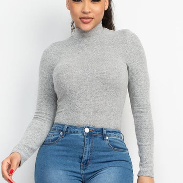 Mock Neck Long Sleeve Top - VYSN