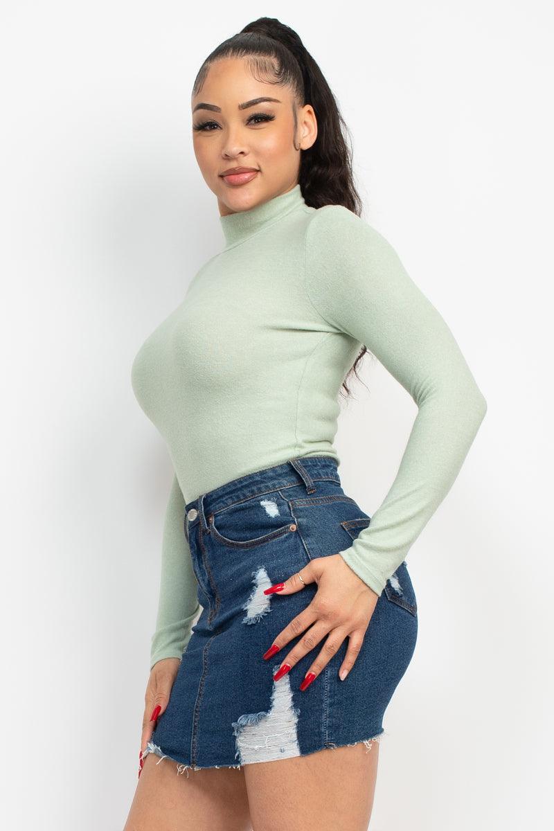 Mock Neck Long Sleeve Top - VYSN