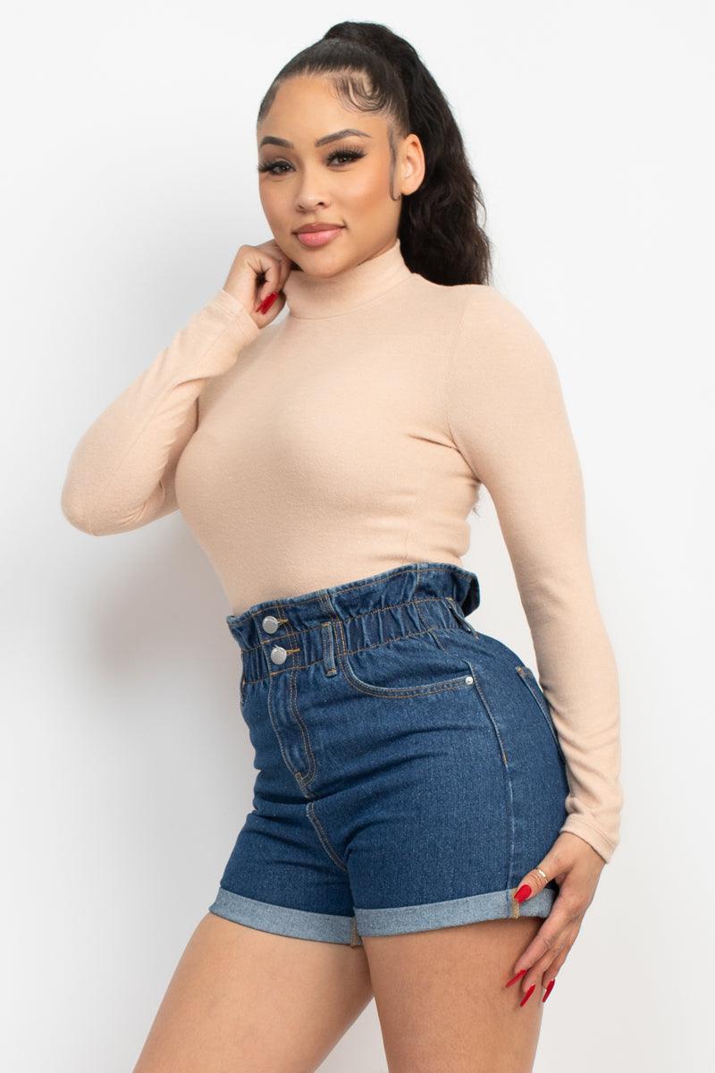 Mock Neck Long Sleeve Top - VYSN