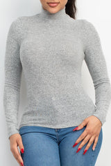 Mock Neck Long Sleeve Top - VYSN