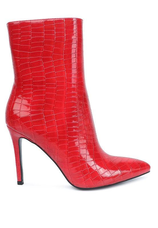 Momoa Patent Pu High Heeled Ankle Boot by Blak Wardrob - Vysn