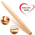 Mr. Woodware - French Wooden Rolling Pin 18″ x 1.55″ for Baking Pizza Pastry Dough, Pie Crust & Cookie by Mr. Woodware - Vysn