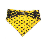 Mustard Yellow & Black Reversible Dog Bandana by Uptown Pups - Vysn