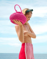 Naga Macrame Bucket Bag, in Shocking Pink by BrunnaCo - Vysn