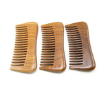 Natural Green Sandalwood Peach Wood Anti Static Pocket Hair Beard Handmade Comb by Plugsus Home Furniture - Vysn