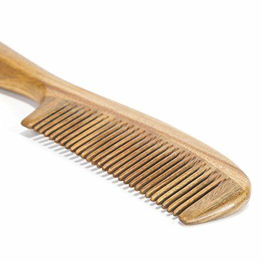 Natural Green Sandalwood Peach Wood Anti Static Pocket Hair Beard Handmade Comb by Plugsus Home Furniture - Vysn