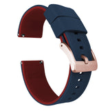 Navy Blue Top / Crimson Red Bottom | Elite Silicone by Barton Watch Bands - Vysn