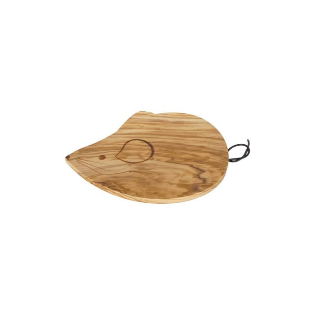 OLIVE WOOD MOUSE-shape CHEESE BOARD 10" x 9.5" by Peterson Housewares & Artwares - Vysn