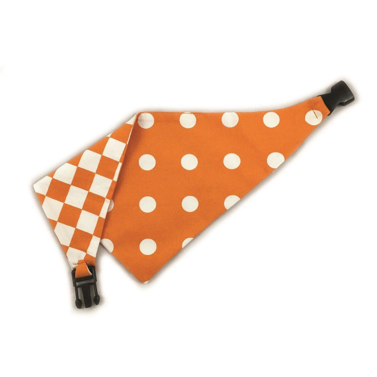 Orange Checkered Reversible Dog Bandana by Uptown Pups - Vysn