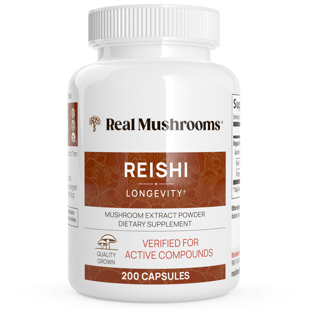 Organic Reishi Mushroom Capsules by Real Mushrooms - Vysn