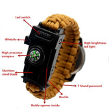 Outdoor Multi function Camping Survival Watch Bracelet Tools With LED Light by VistaShops - Vysn