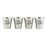 Party Starter Stainless Steel Shot Cups | Set of 4 in Gift Bag by The Bullish Store - Vysn