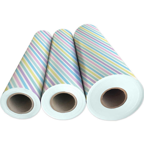 Pastel Stripe Baby Gift Wrap by Present Paper - Vysn