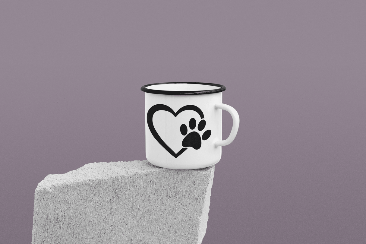 Paw Heart Dog Mom Mug by WinsterCreations™ Official Store - Vysn