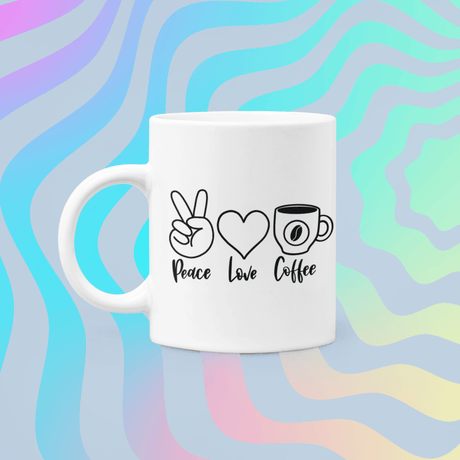 Peace Love Coffee Mug by WinsterCreations™ Official Store - Vysn