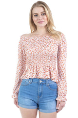 Peasant Sleeve Floral Smocked Top - VYSN