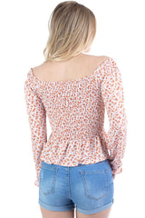 Peasant Sleeve Floral Smocked Top - VYSN