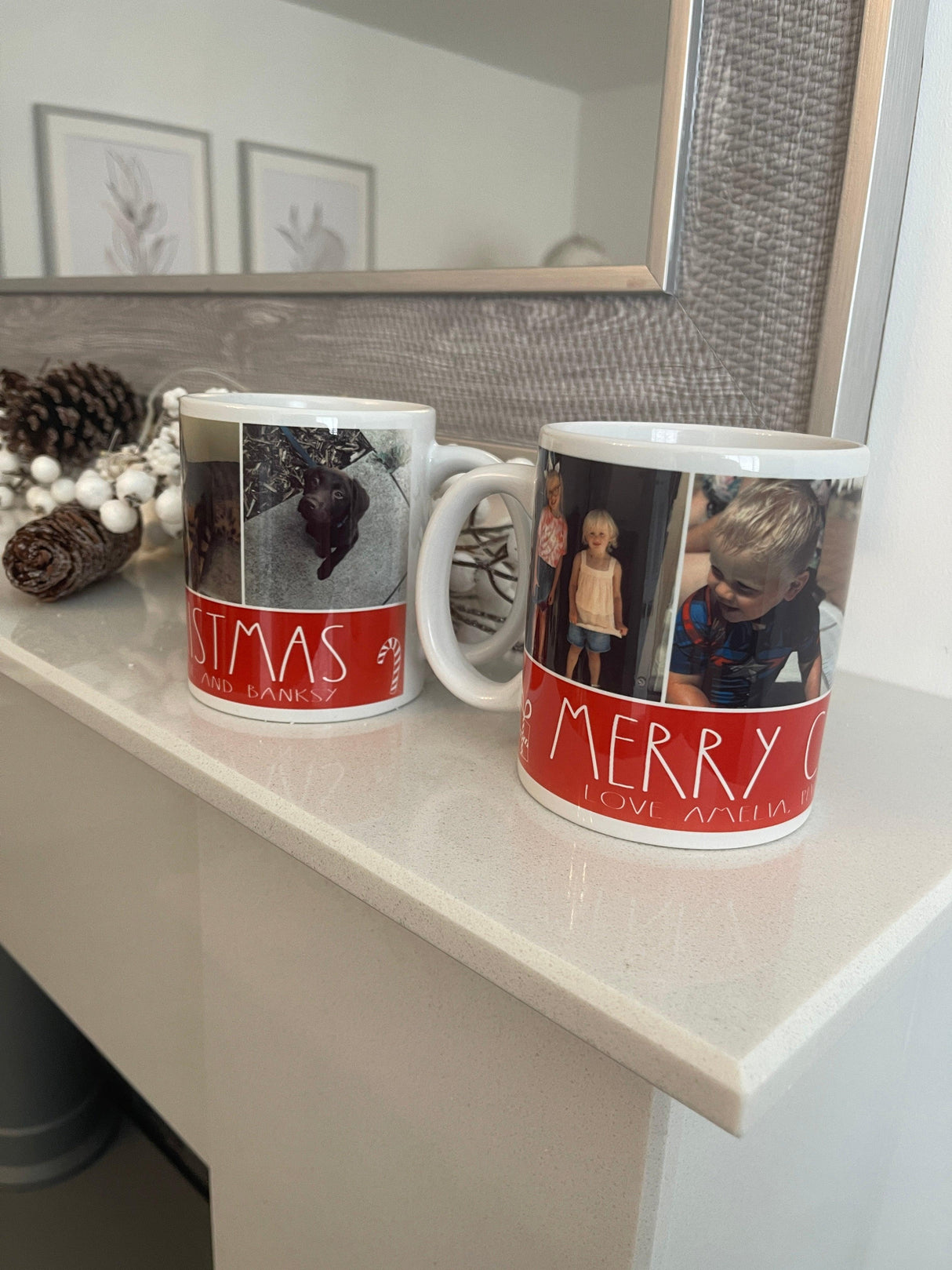 Personalised Text & Photo Picture Merry Christmas Ceramic Mug by WinsterCreations™ Official Store - Vysn