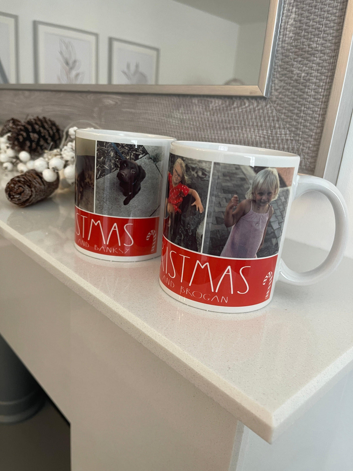 Personalised Text & Photo Picture Merry Christmas Ceramic Mug by WinsterCreations™ Official Store - Vysn