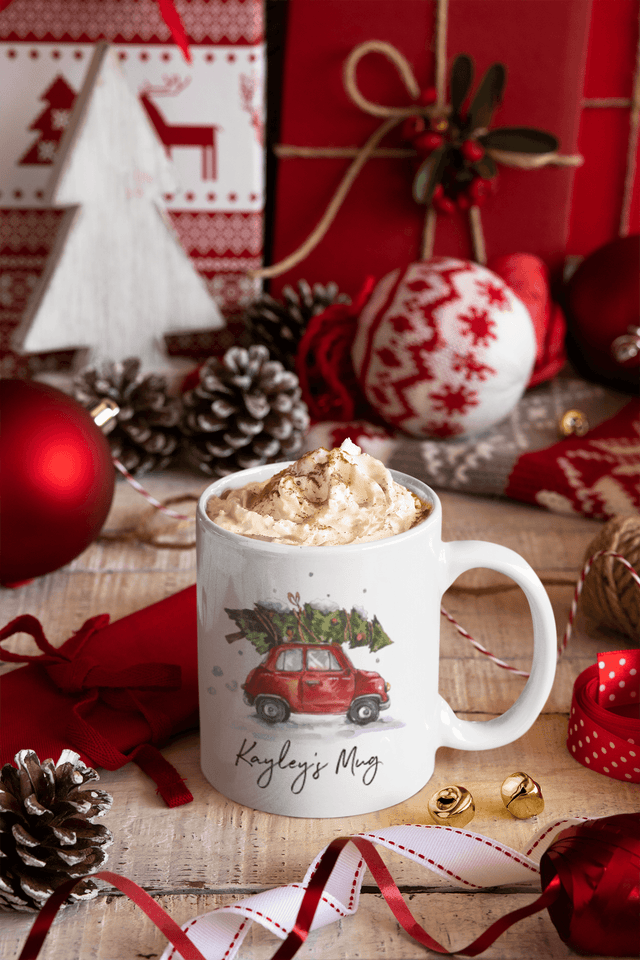 Personalised Wording Christmas Car Ceramic Mug by WinsterCreations™ Official Store - Vysn