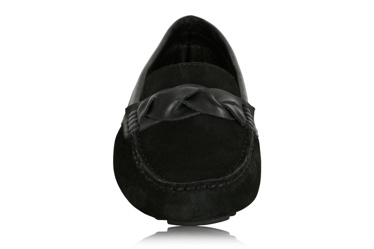 Piper Black Nubuck/Black Leather by Joan Oloff Shoes - Vysn