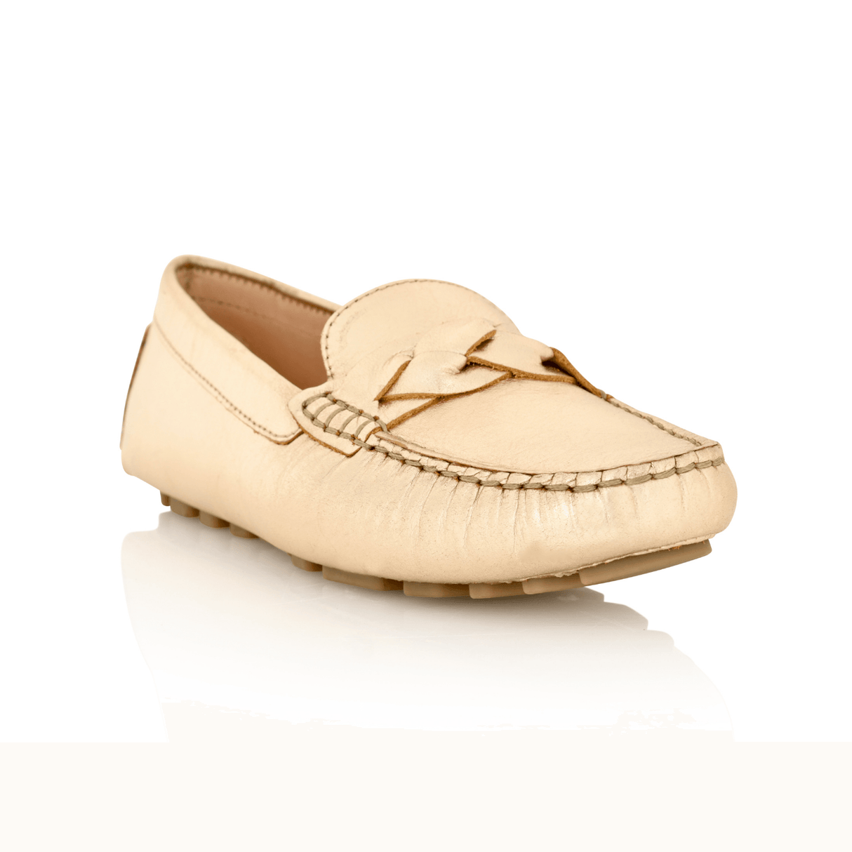 Piper Gold Metallic Leather by Joan Oloff Shoes - Vysn