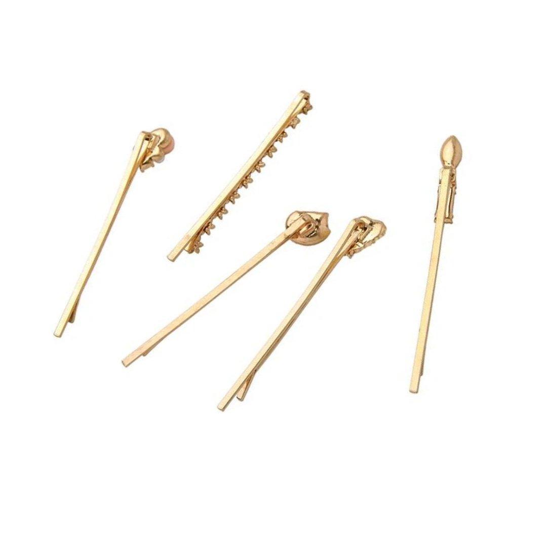 Precious Pearl and Gem Bobby Pins | Set of 6 in Gold by The Bullish Store - Vysn