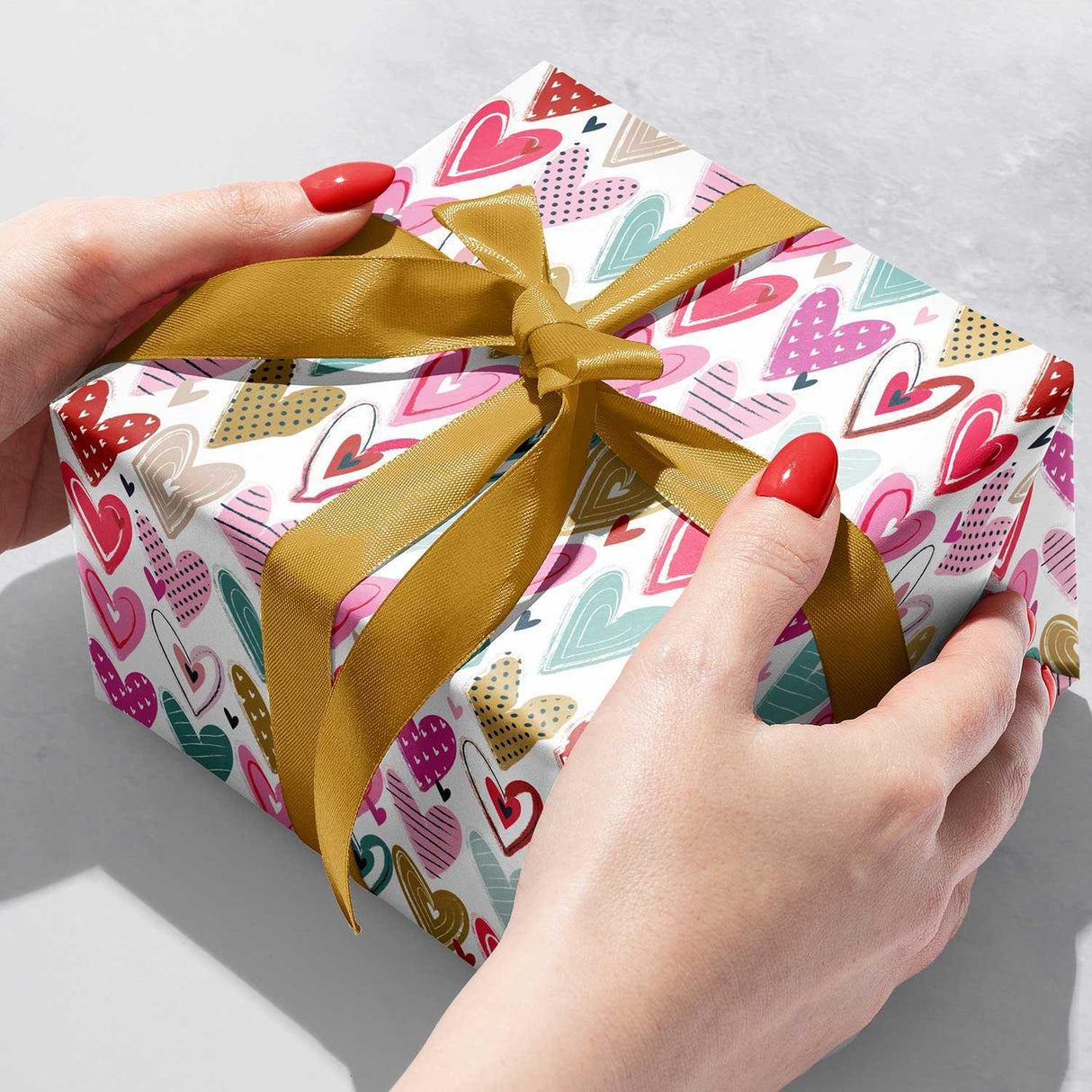 Pretty Hearts Love Gift Wrap by Present Paper - Vysn