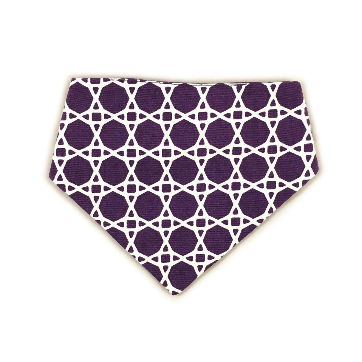 Purple Trellis Reversible Dog Bandana by Uptown Pups - Vysn