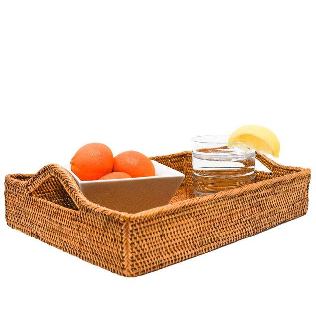 Rattan Tray with Handles by POPPY + SAGE - Vysn