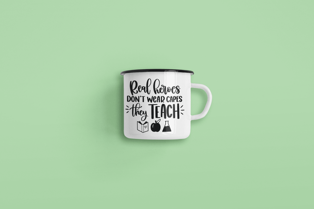 Real Heroes Dont Wear Capes They Teach Teacher Mug by WinsterCreations™ Official Store - Vysn