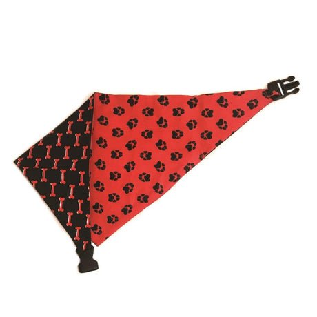 Red & Black Reversible Dog Bandana by Uptown Pups - Vysn